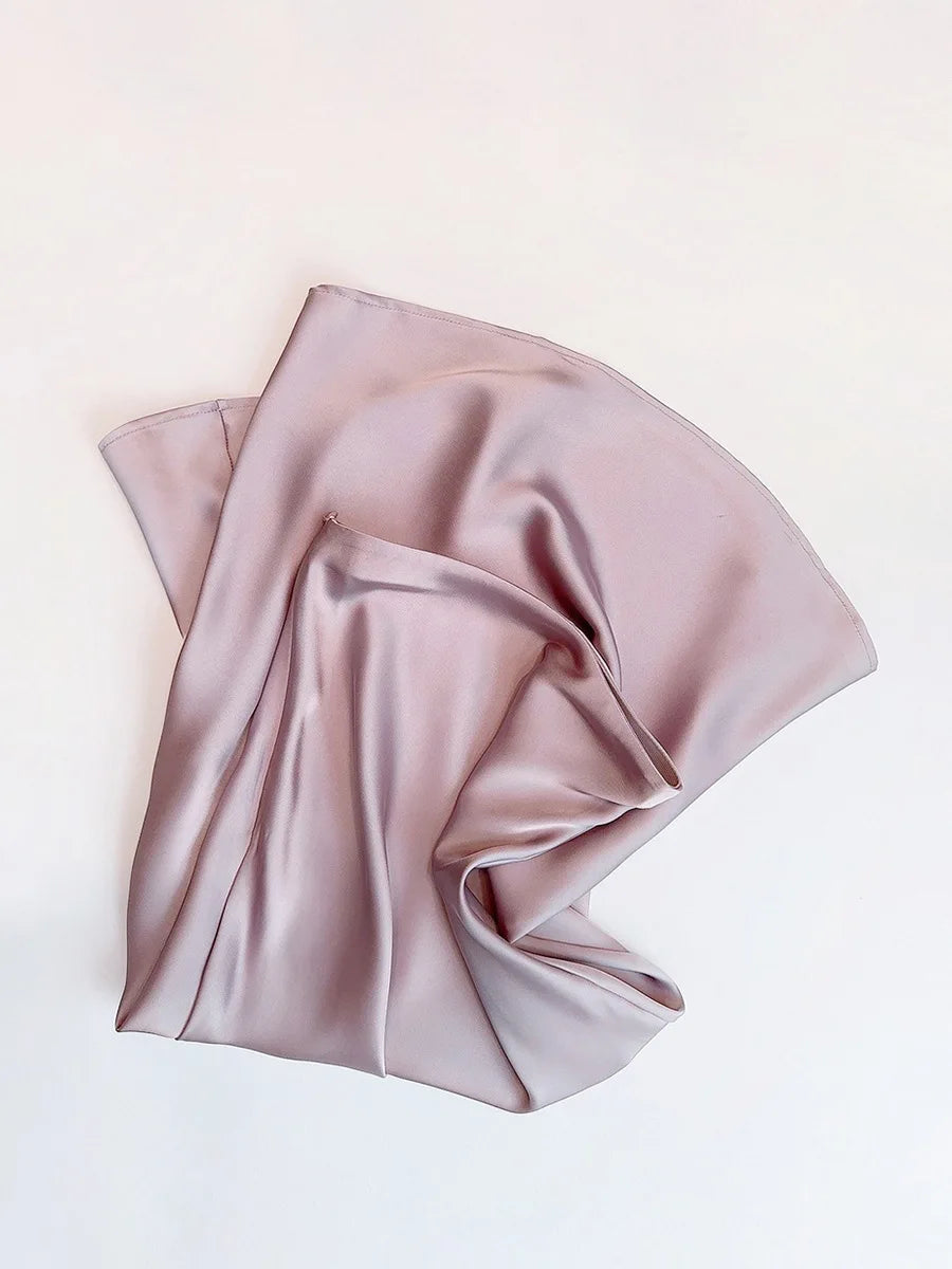 French Style Chic High-Waisted Satin Skirt