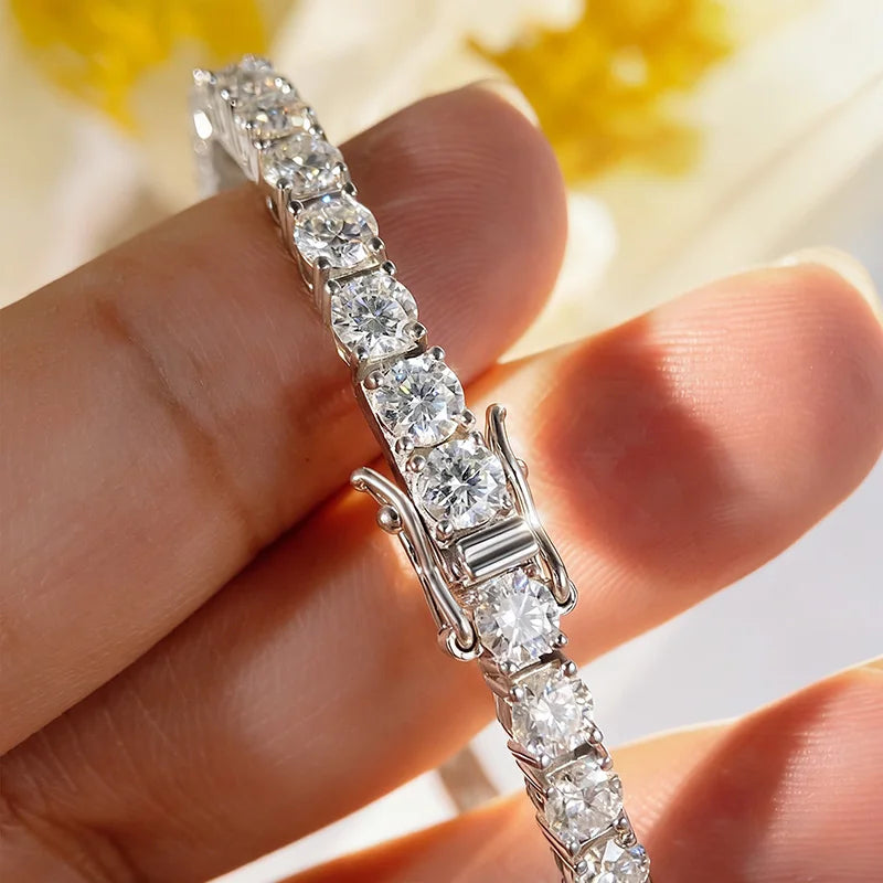 Smyoue 18k Gold Plated Moissanite Tennis Bracelet
