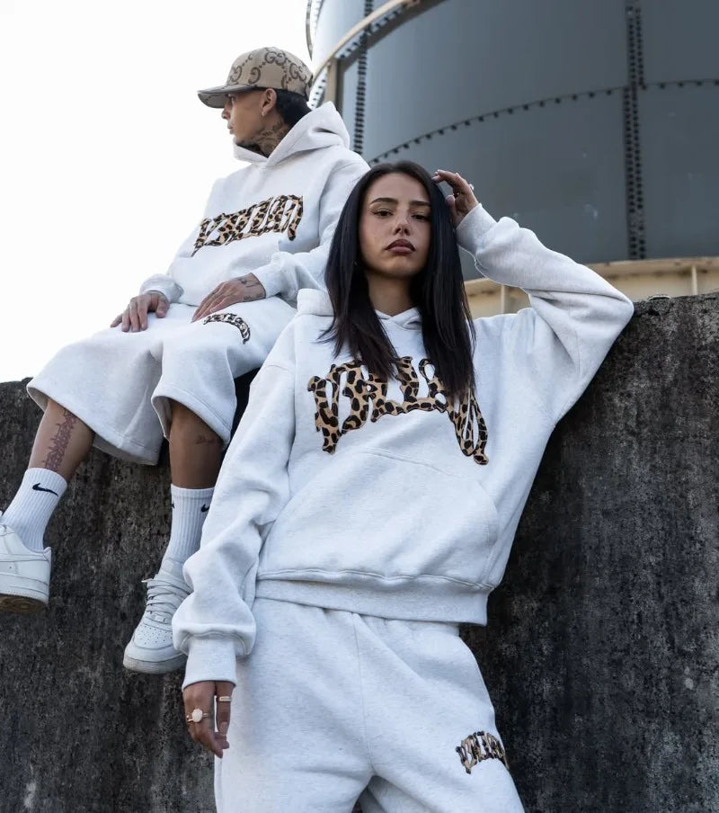 Leopard Print Hoodie Set