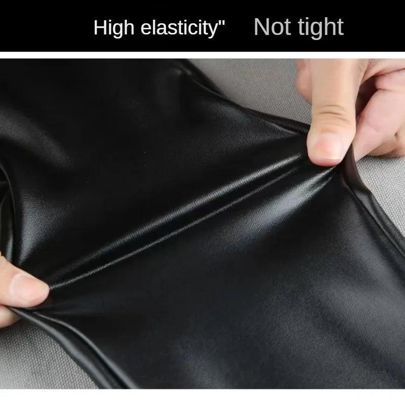 Cashmere PU Leather Pants