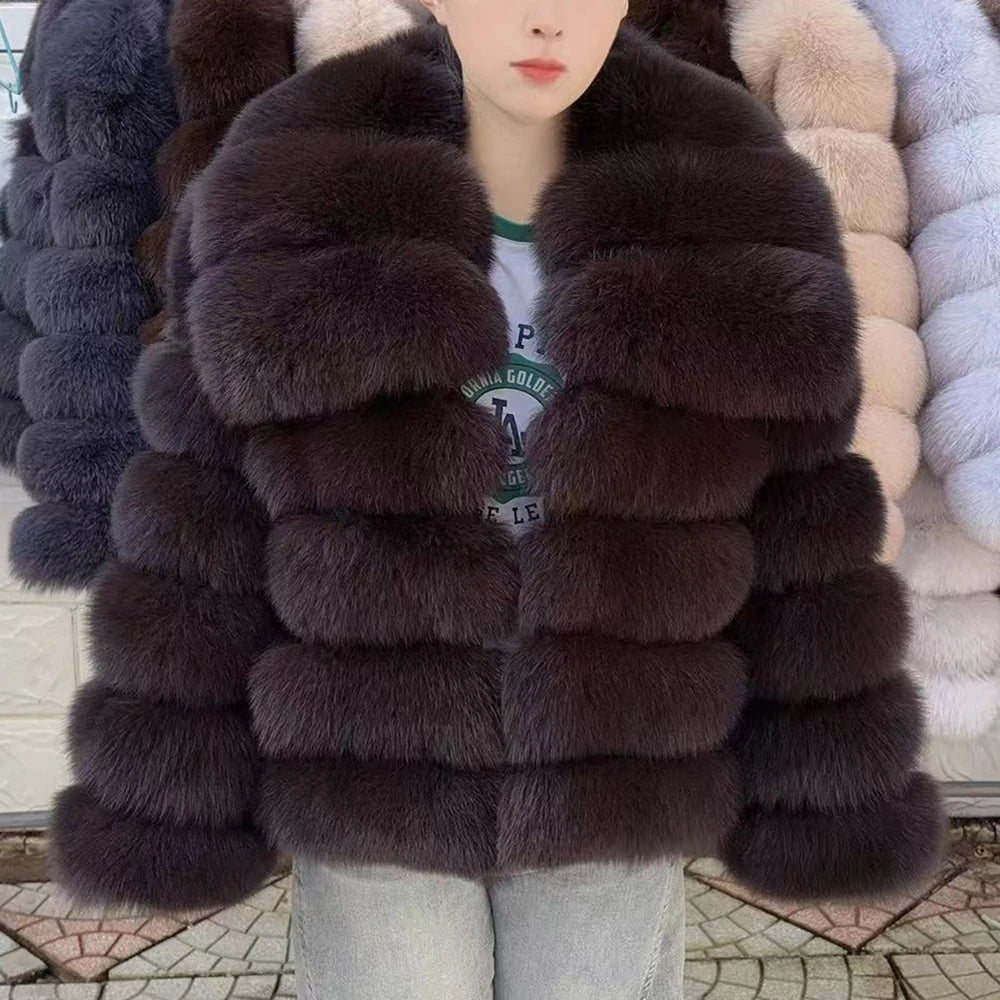 QUEENTINA  Real Fox Fur Coat