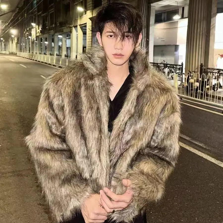 Winter Thickened Faux Fox Fur Coat