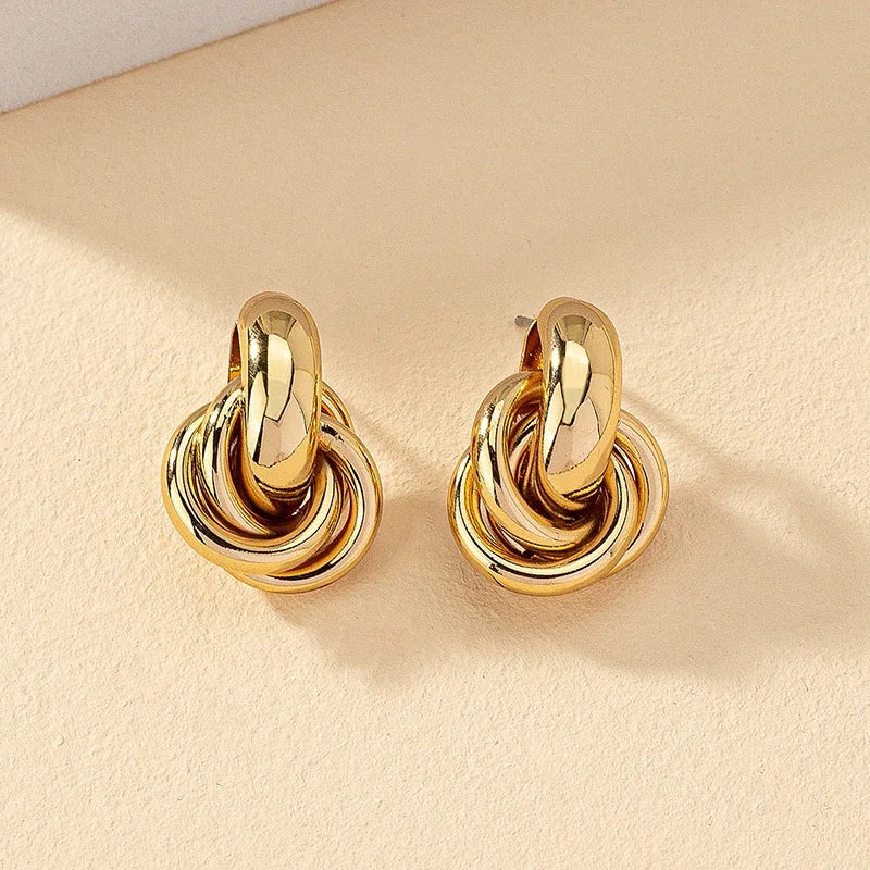 Gold SIlver Color Knot Stud Earring