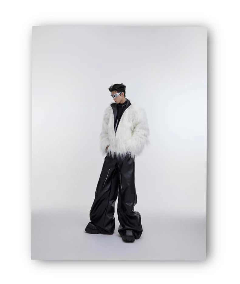 Mauroicardi Winter Shaggy Faux Mongolian Fur Coat