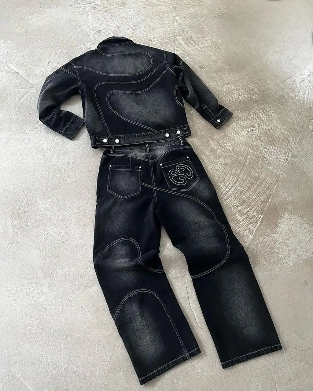 Y2K Motorcycle Denim Set