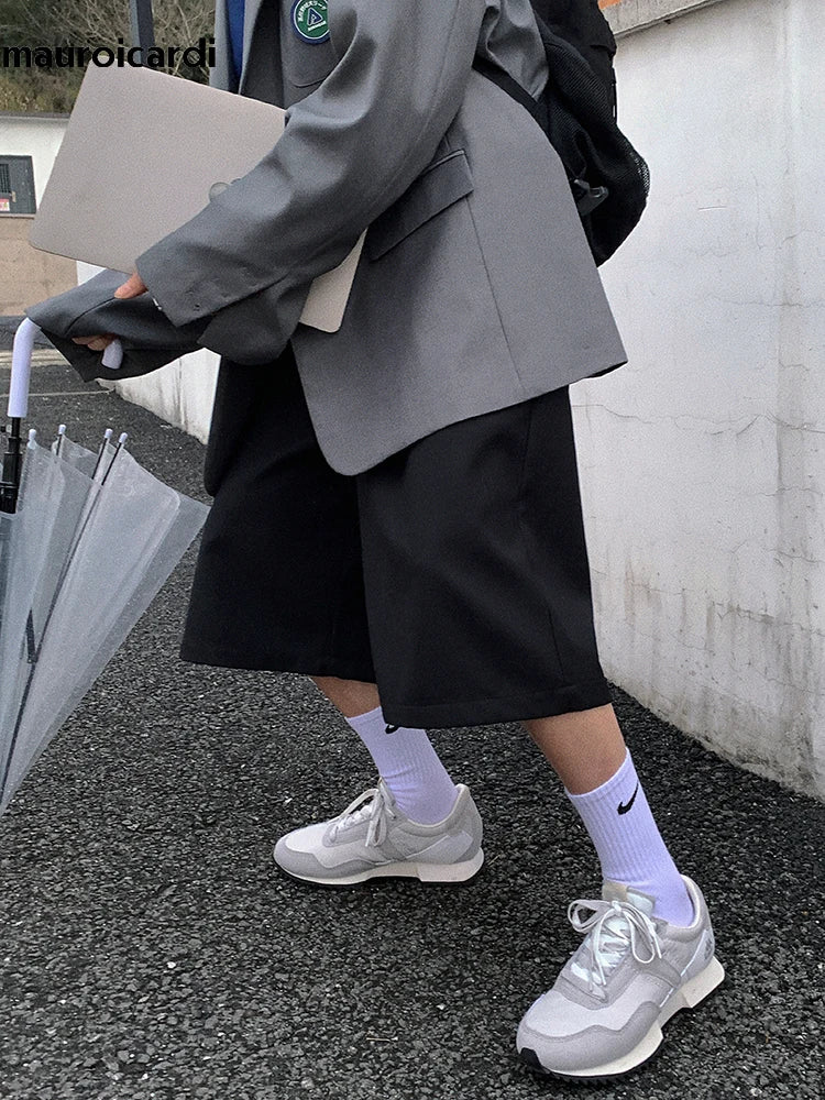 Mauroicardi Casual Black Pleated Shorts