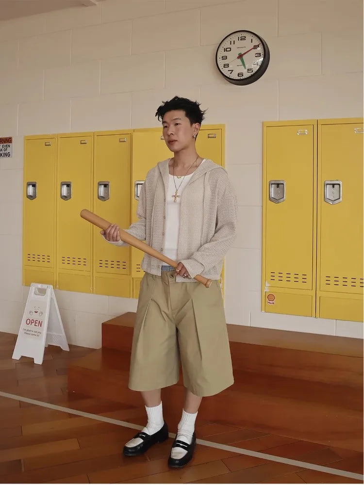 Mauroicardi Plaid Patchwork Khaki Shorts