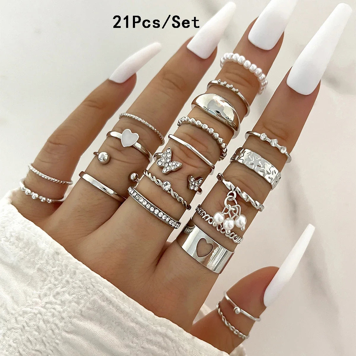 Bohemian Geometric Knuckle Rings Set