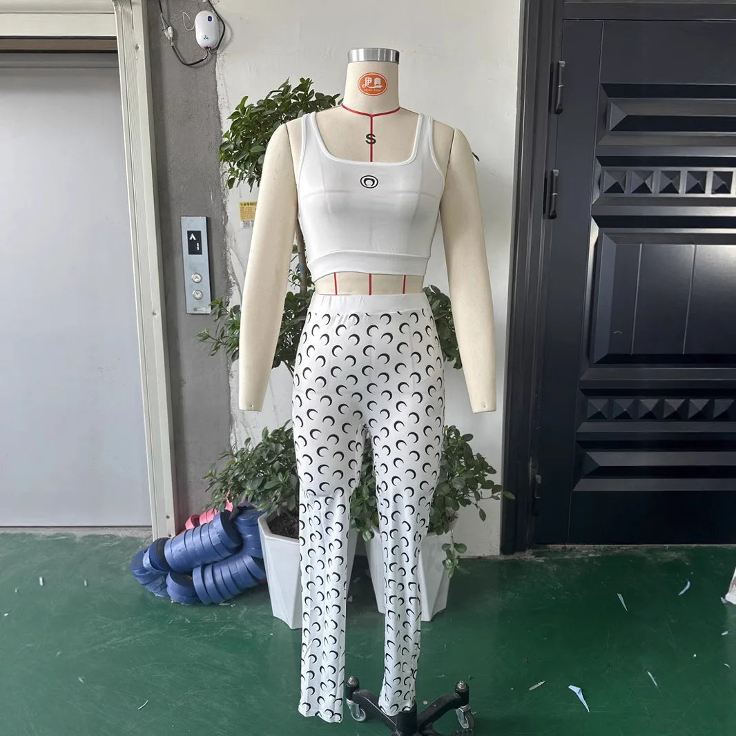 STYLISH LADY Moon Printed 2 Piece Set