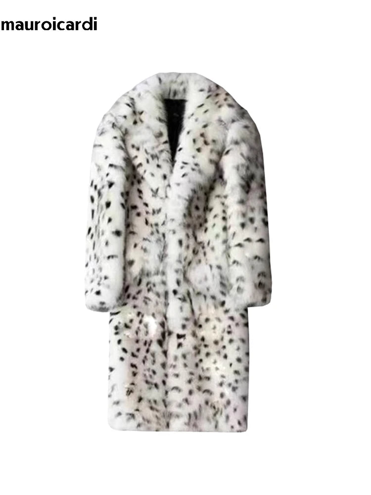 Mauroicardi Winter Chic Long Faux Fur Coat