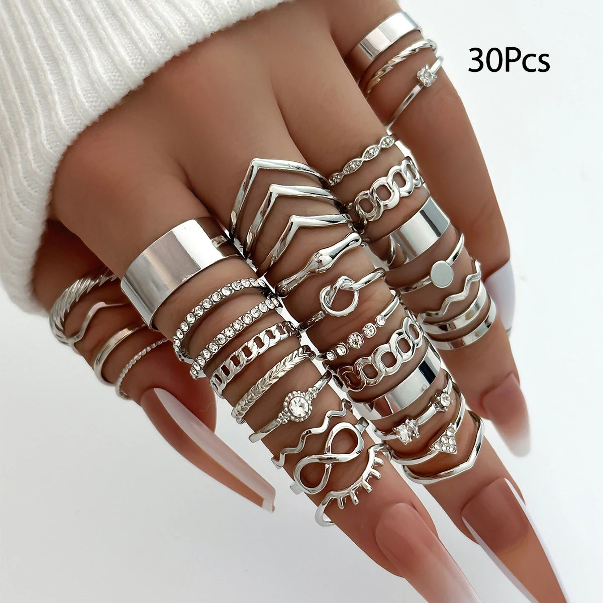 Bohemian Geometric Knuckle Rings Set