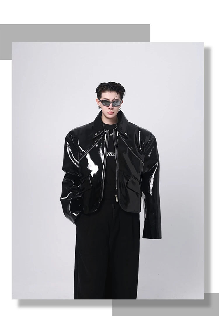 Mauroicardi Spring Short Faux Leather Jacket