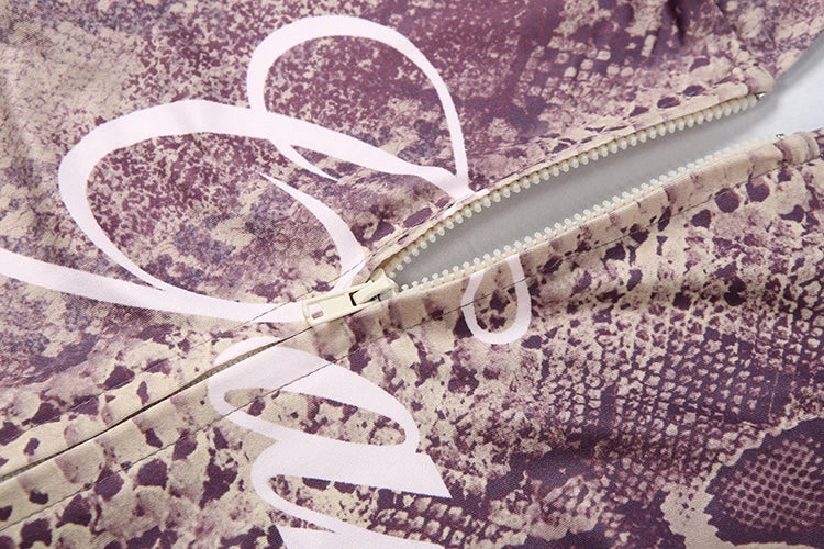 Weird Puss Letter Snake Print Tracksuit