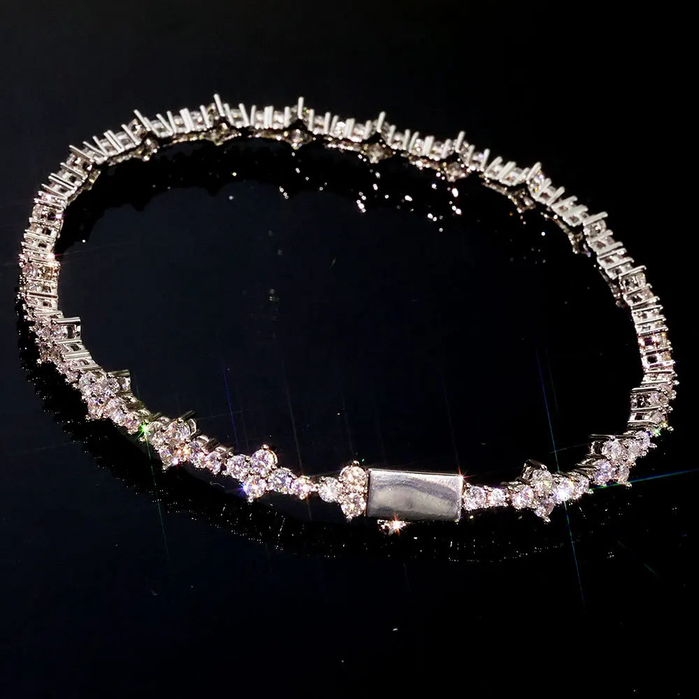 Cubic Zirconia Cross Tennis Bracelet
