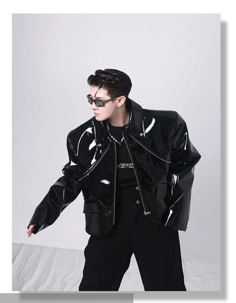 Mauroicardi Spring Short Faux Leather Jacket