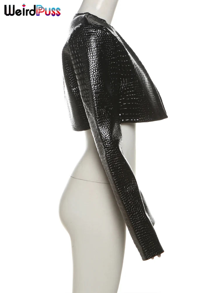 Weird Puss Faux Leather Jacket