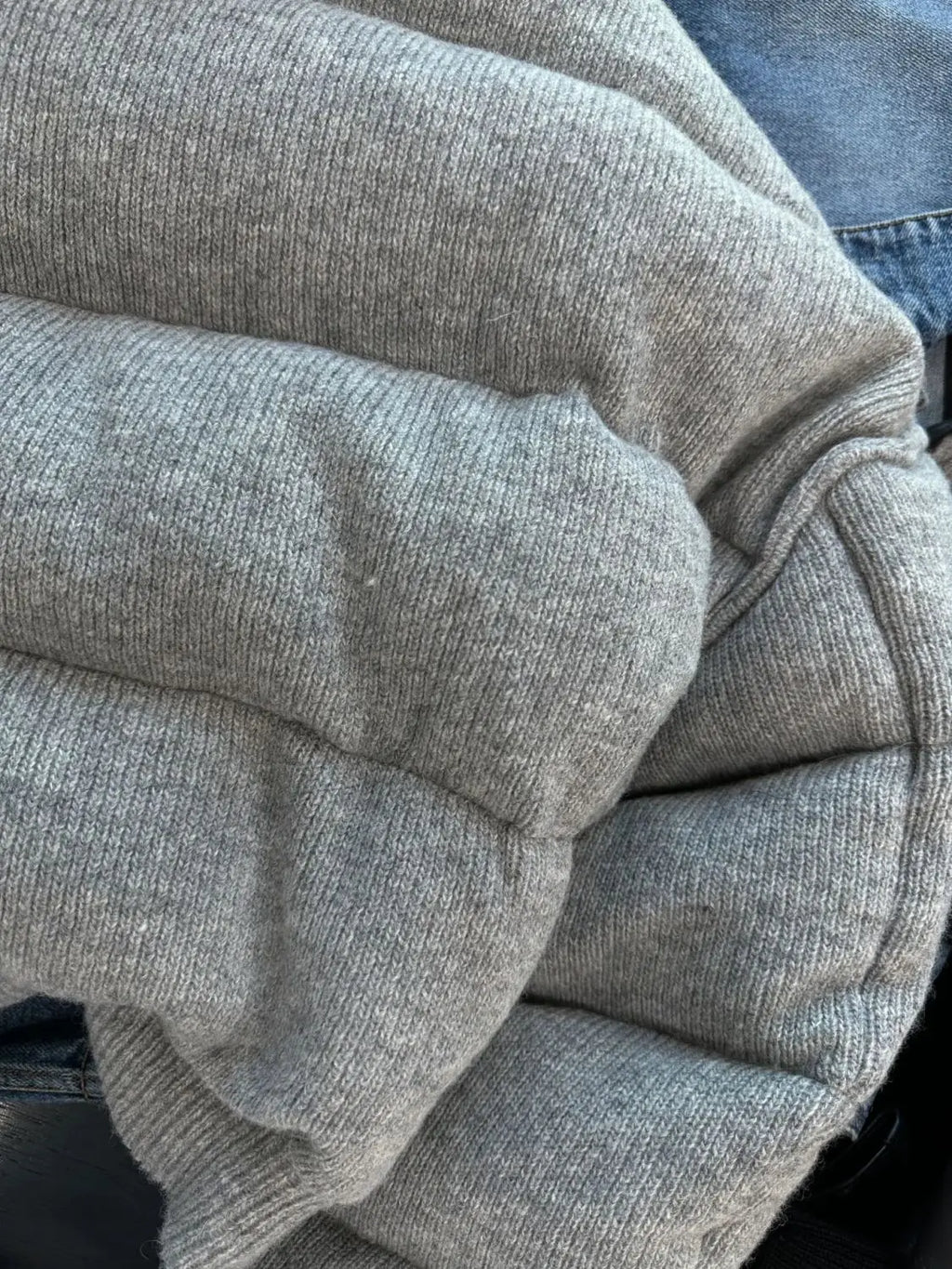 Korean Style Gray Cotton Puffer Coat