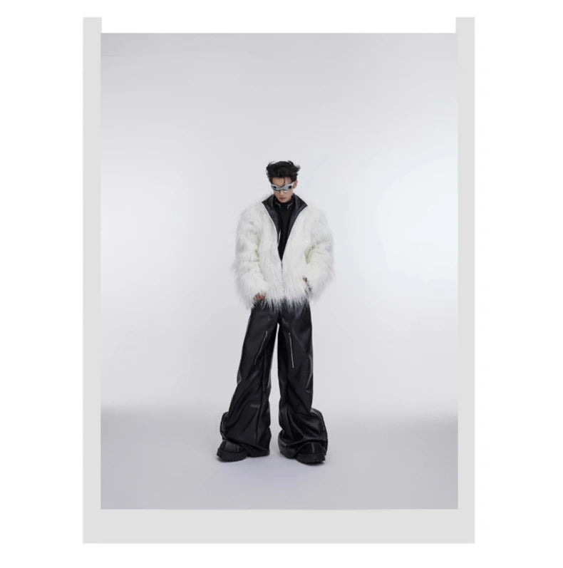Mauroicardi Winter Shaggy Faux Mongolian Fur Coat