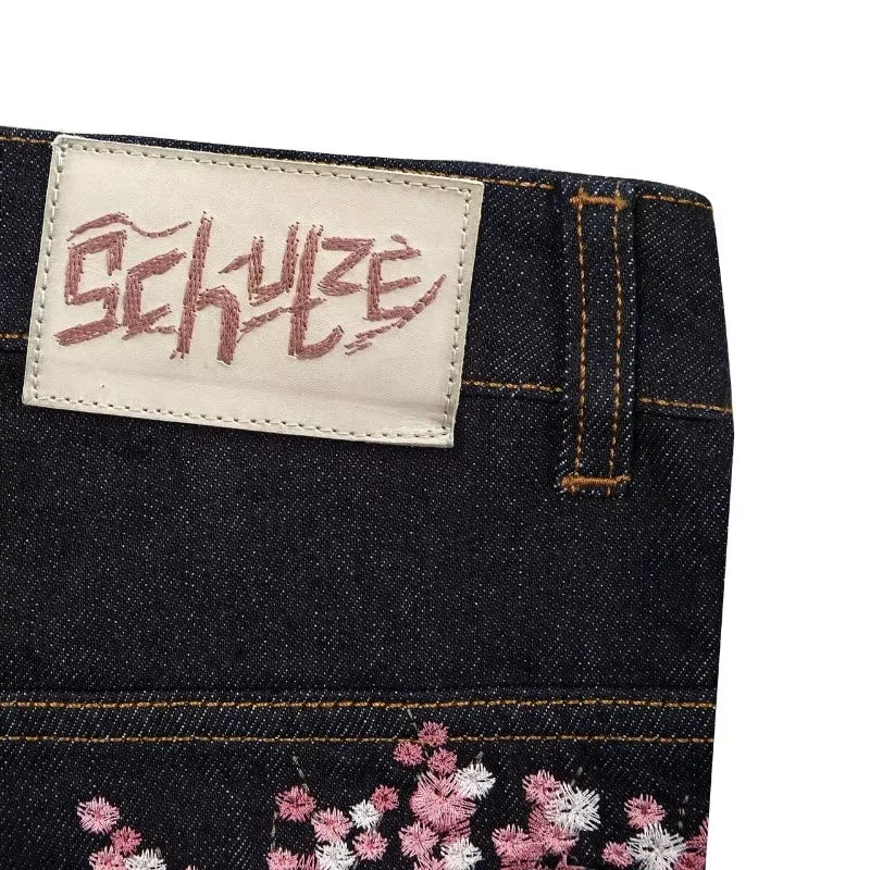 Y2K Harajuku Cherry Blossom Jeans