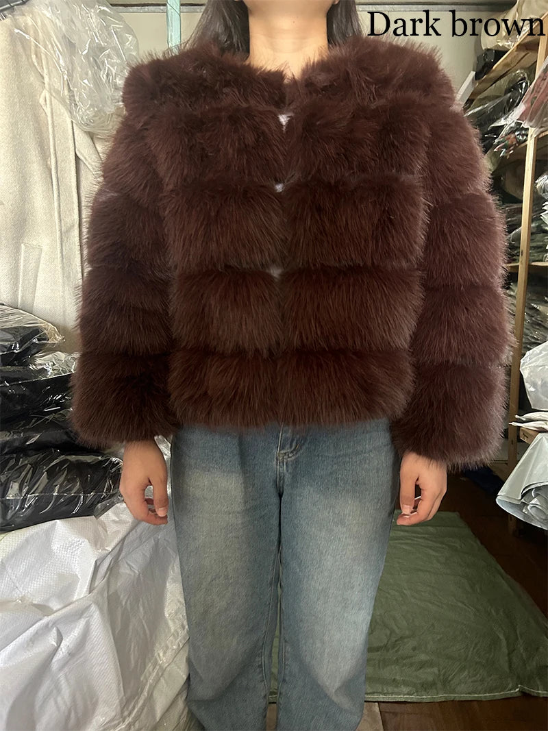Women's Fashion Faux Fur Coat
