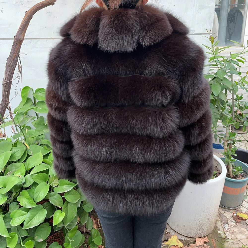 QUEENTINA  Real Fox Fur Coat