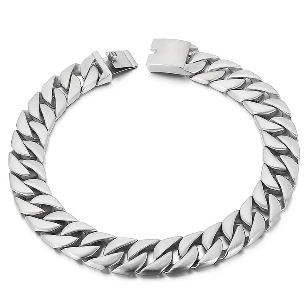 24mm 31mm  Gold Color Cuban Chain Choker Necklace Bracelet Set