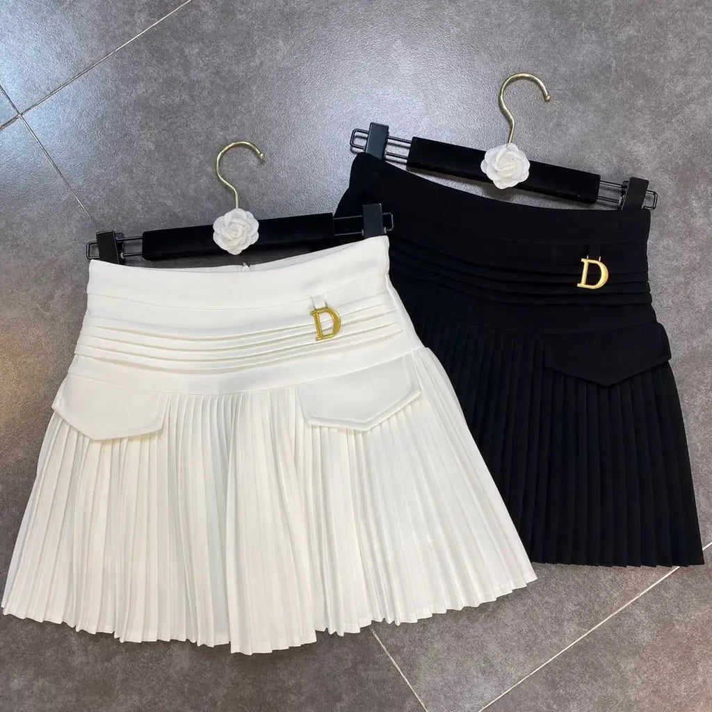 High Waist Short Mini Pleated Skirt
