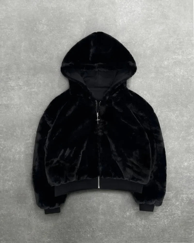 Y2K  Simple Personality Design Double-Sided Zipper Hoodie