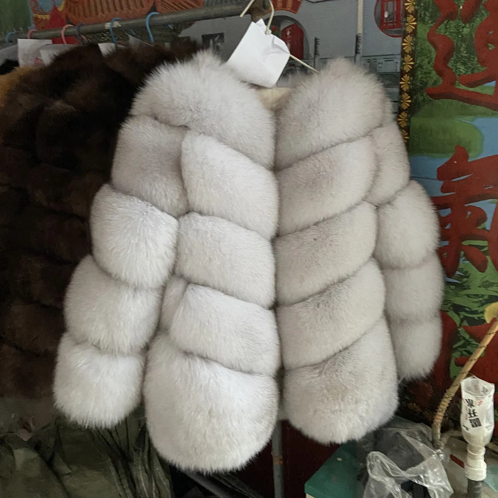 QUEENTINA  Natural Fox Fur Coat