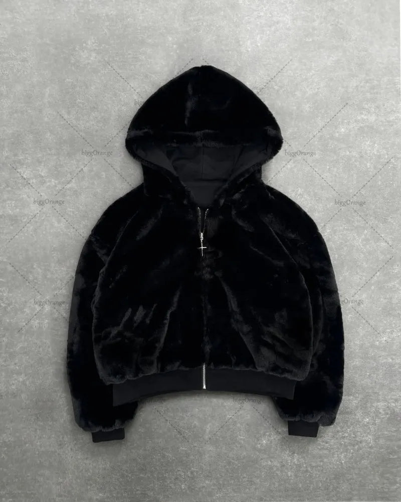 Y2K  Simple Personality Design Double-Sided Zipper Hoodie
