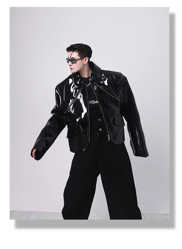 Mauroicardi Spring Short Faux Leather Jacket