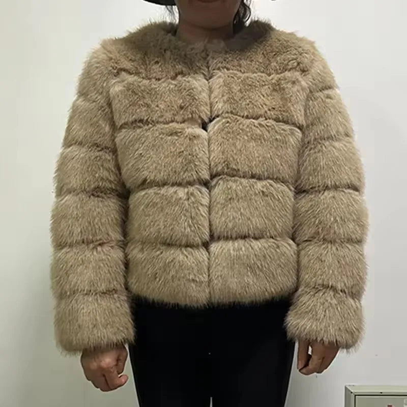 Women's Fashion Faux Fur Coat