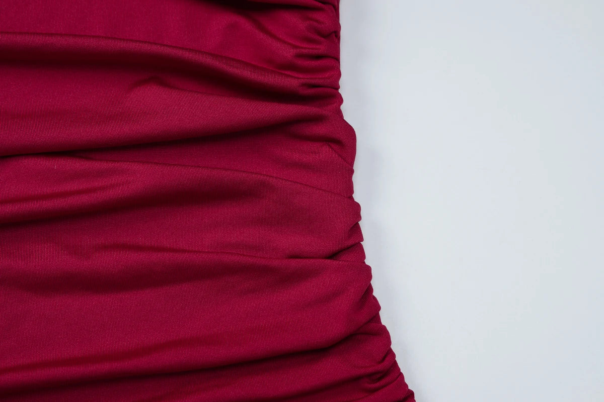 Dulzura O-Neck Long Sleeve Ruched Slim Fit T-Shirt