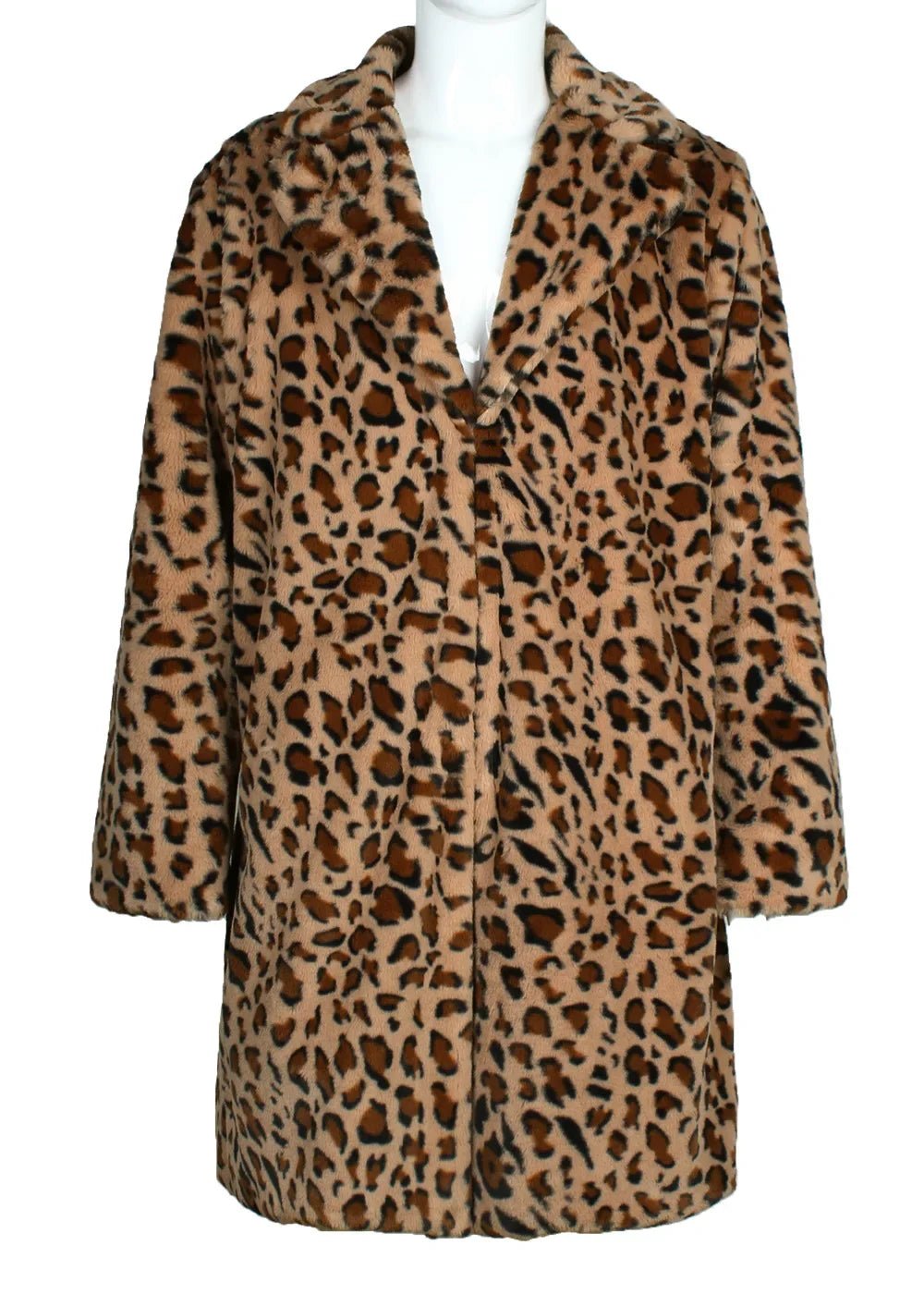 Men Faux Fur Thick Leopard Coat