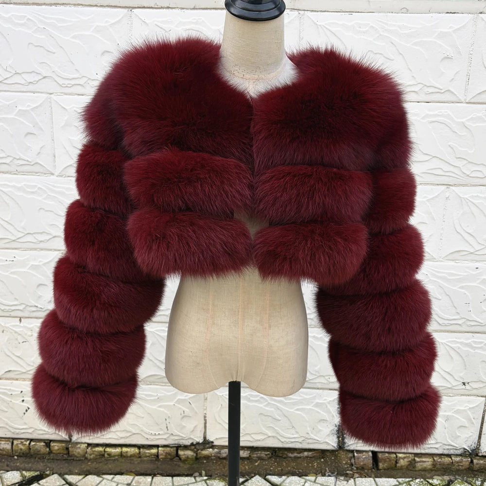 QUEENTINA Real Fox Fur Coat
