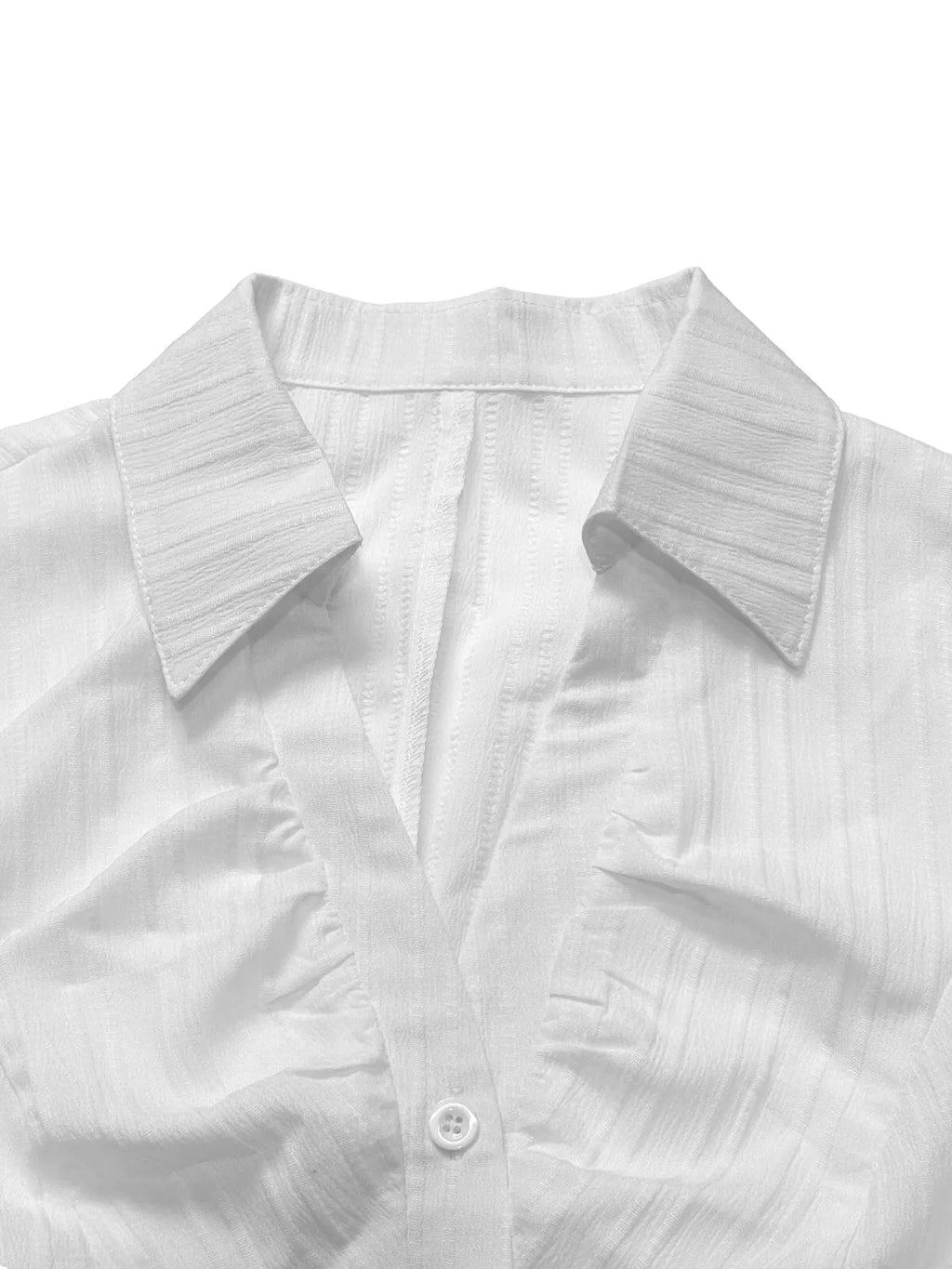 Slim-Fit V-Neck Bell-Sleeve Shirt