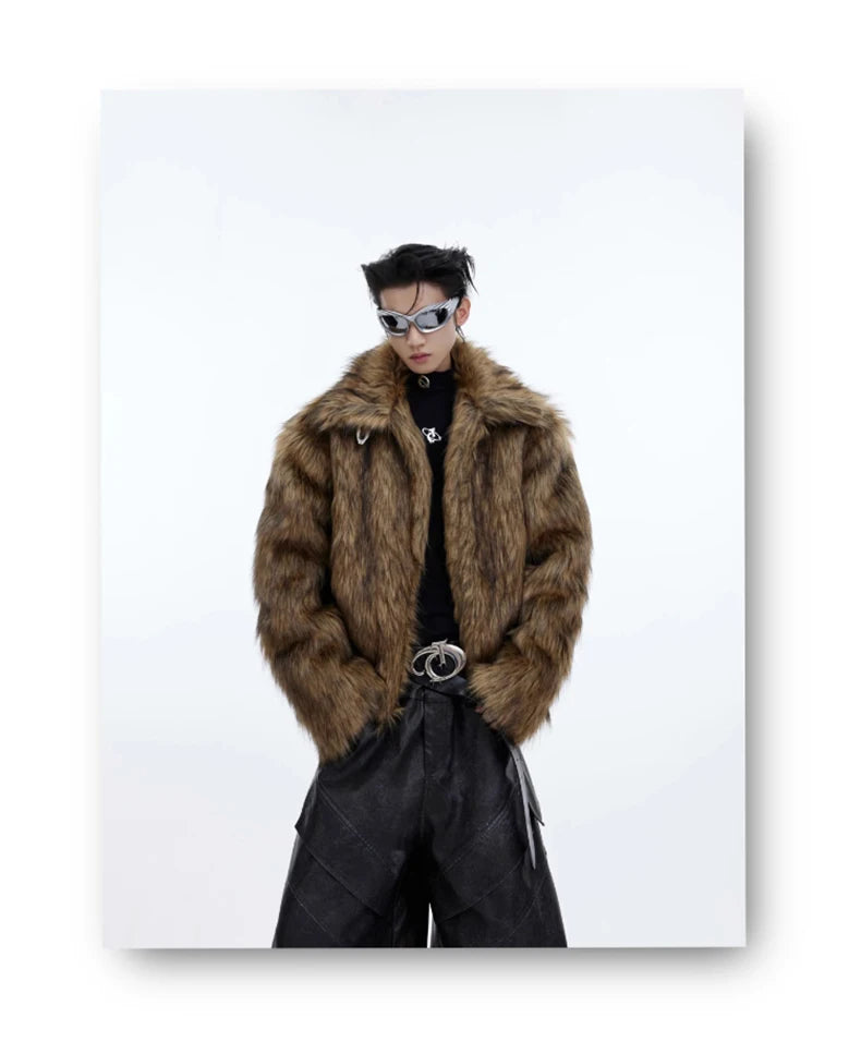 Mauroicardi Winter Short Hairy Soft Faux Fur Coat