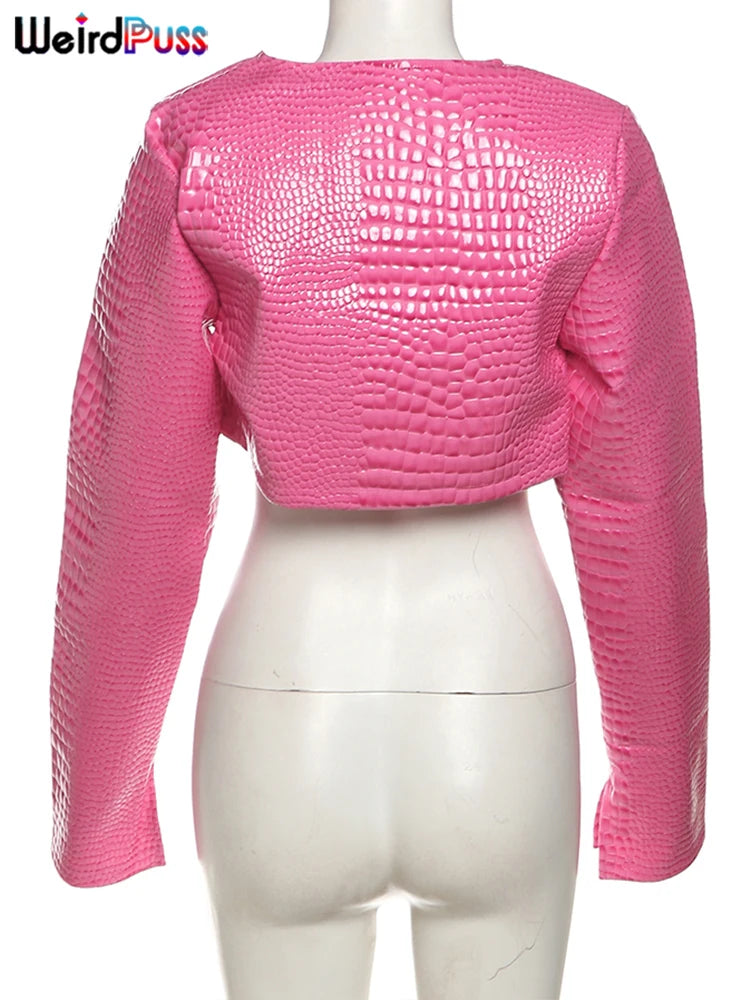 Weird Puss Faux Leather Jacket