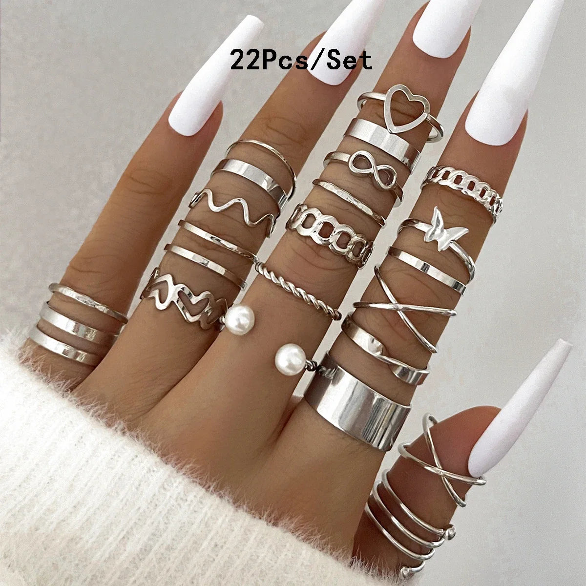 Bohemian Geometric Knuckle Rings Set