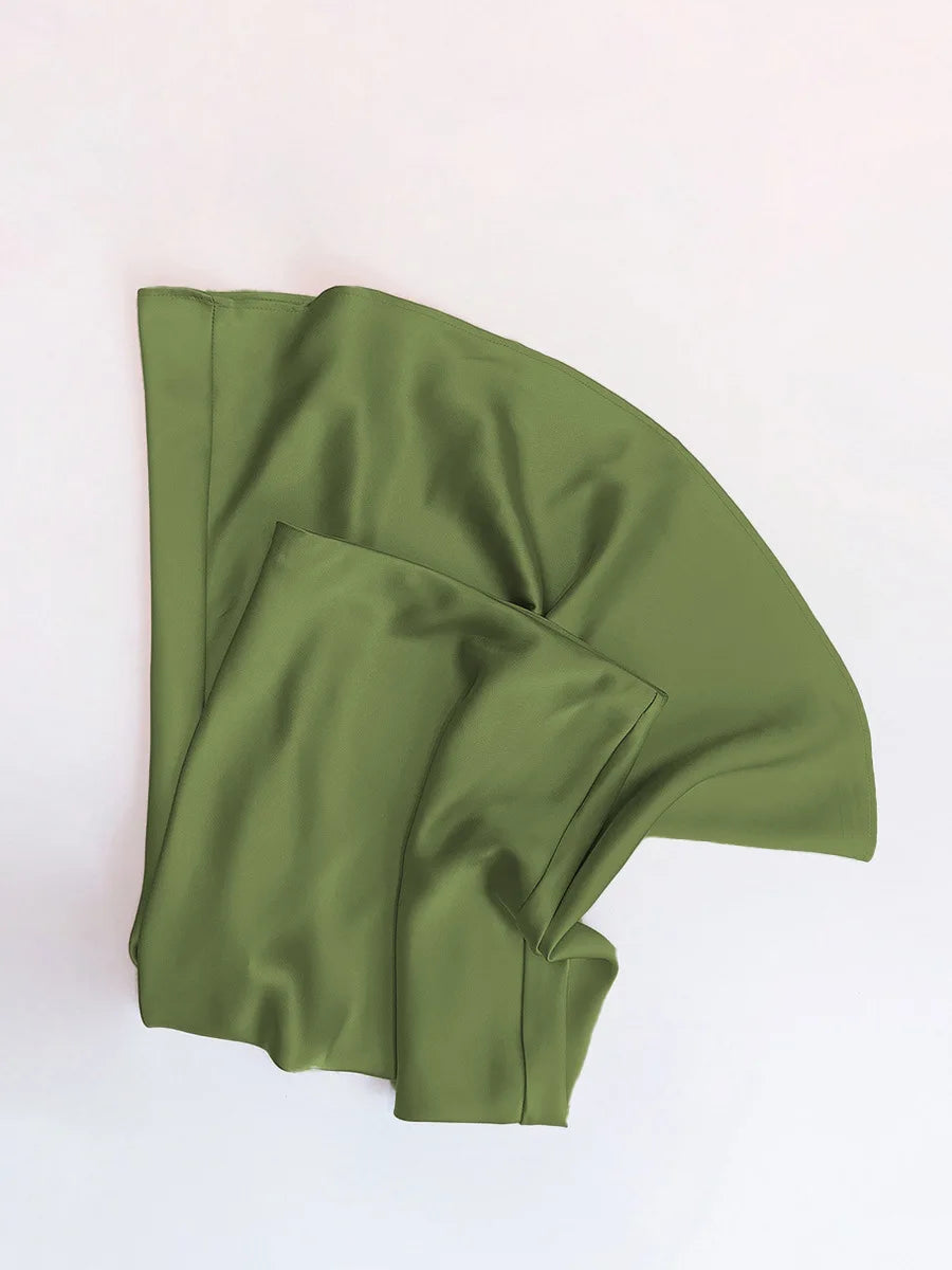 French Style Chic High-Waisted Satin Skirt