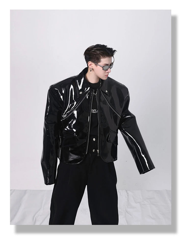 Mauroicardi Spring Short Faux Leather Jacket