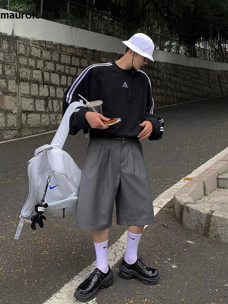 Mauroicardi  Grey Pleated Shorts