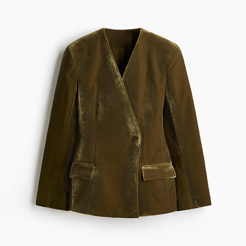 Elegant Velvet Jacket Pant Set