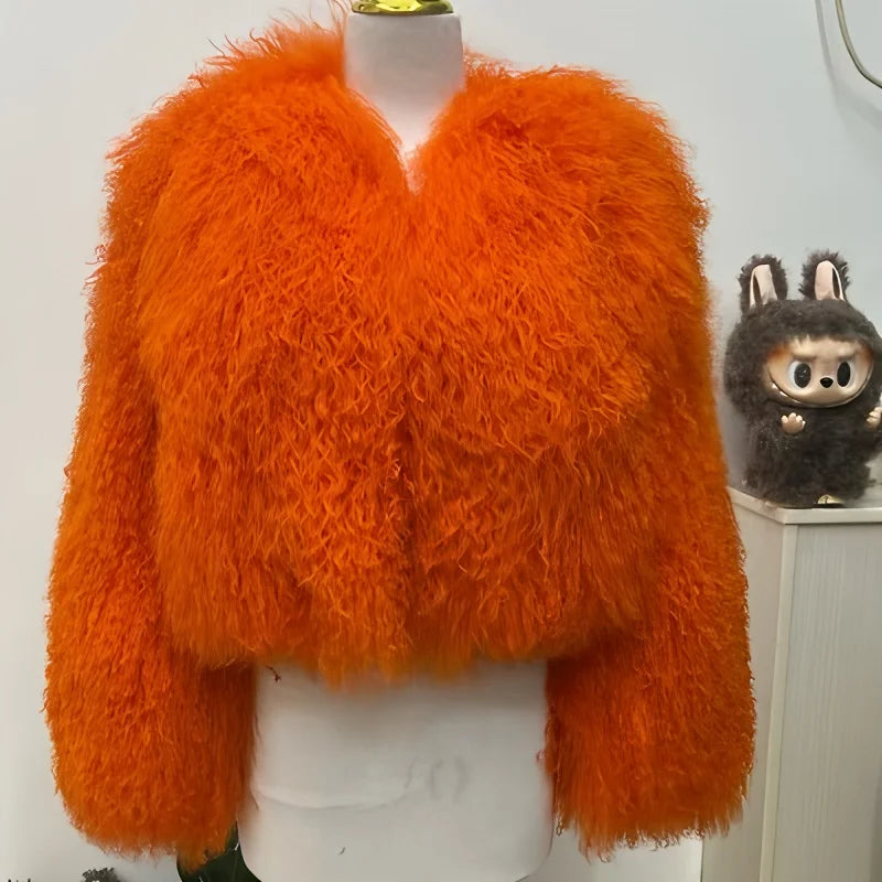 New Style Genuine Mongolian Tanned Sheepskin Coat