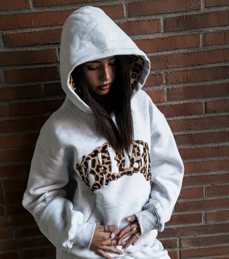 Leopard Print Hoodie Set