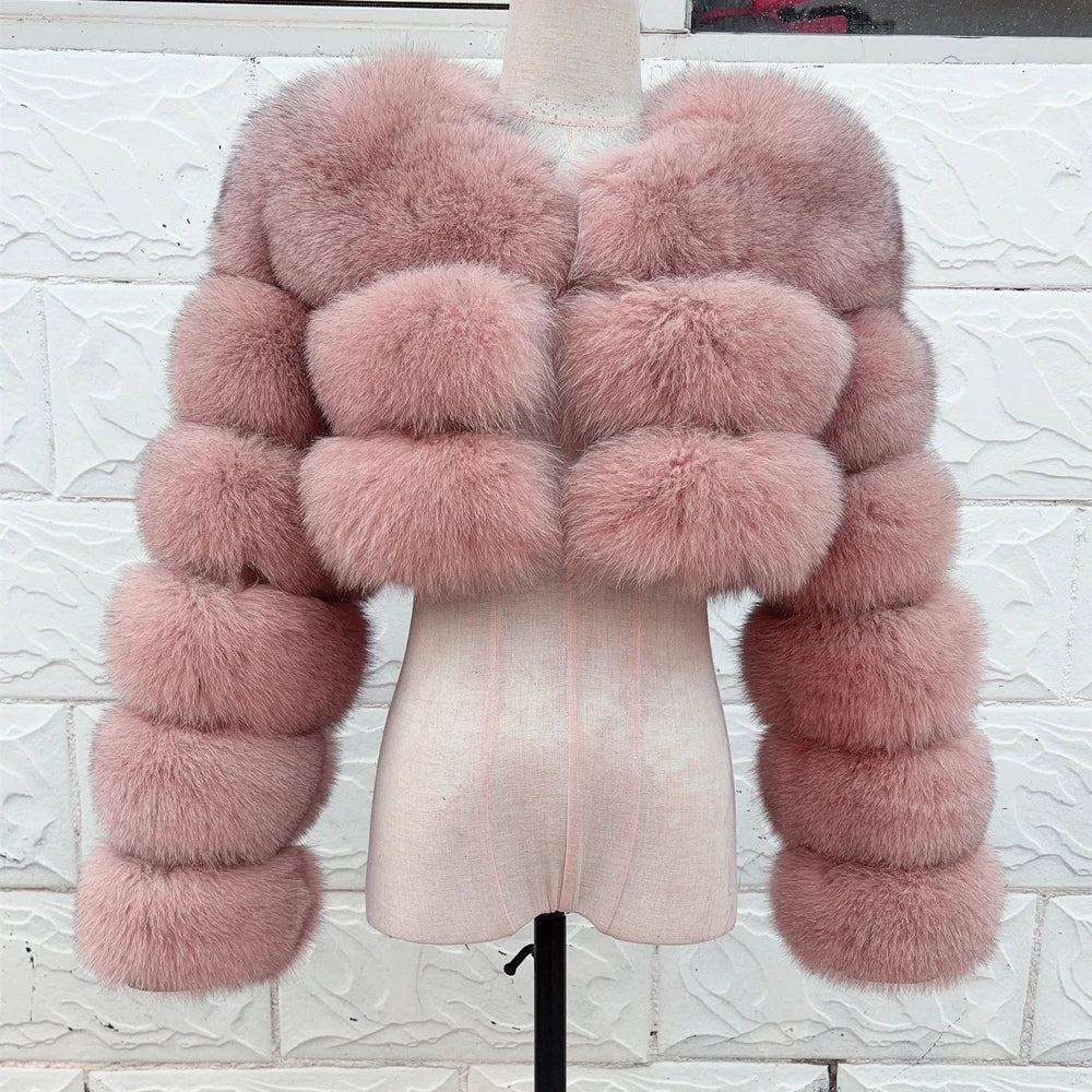 QUEENTINA Real Fox Fur Coat