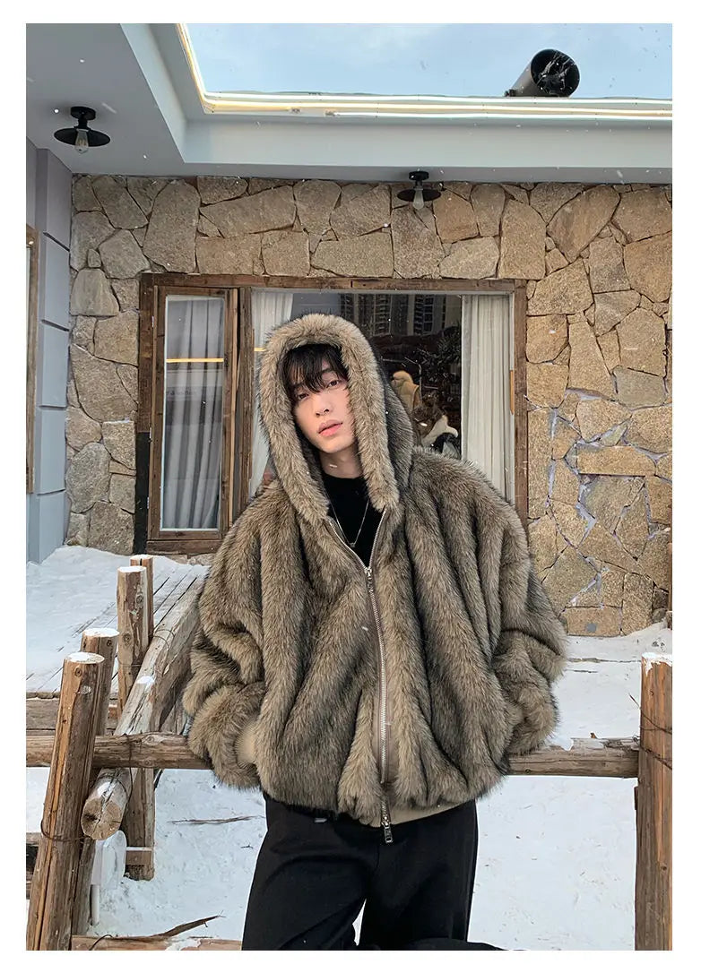 Leopard Print Faux Fur Jacket