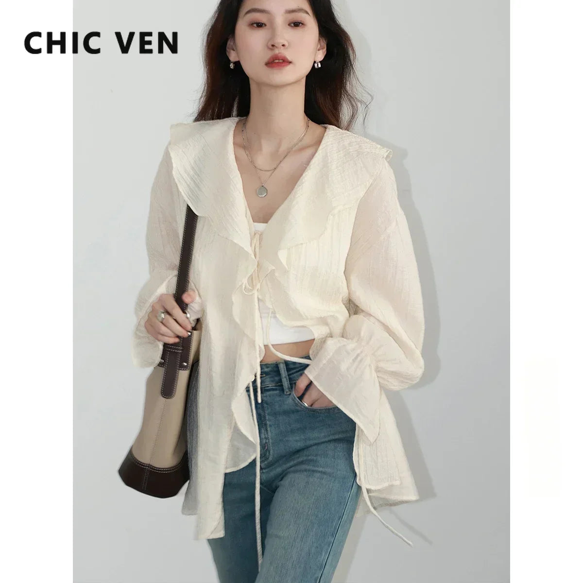 CHIC VEN Ruffled Edge Blouses