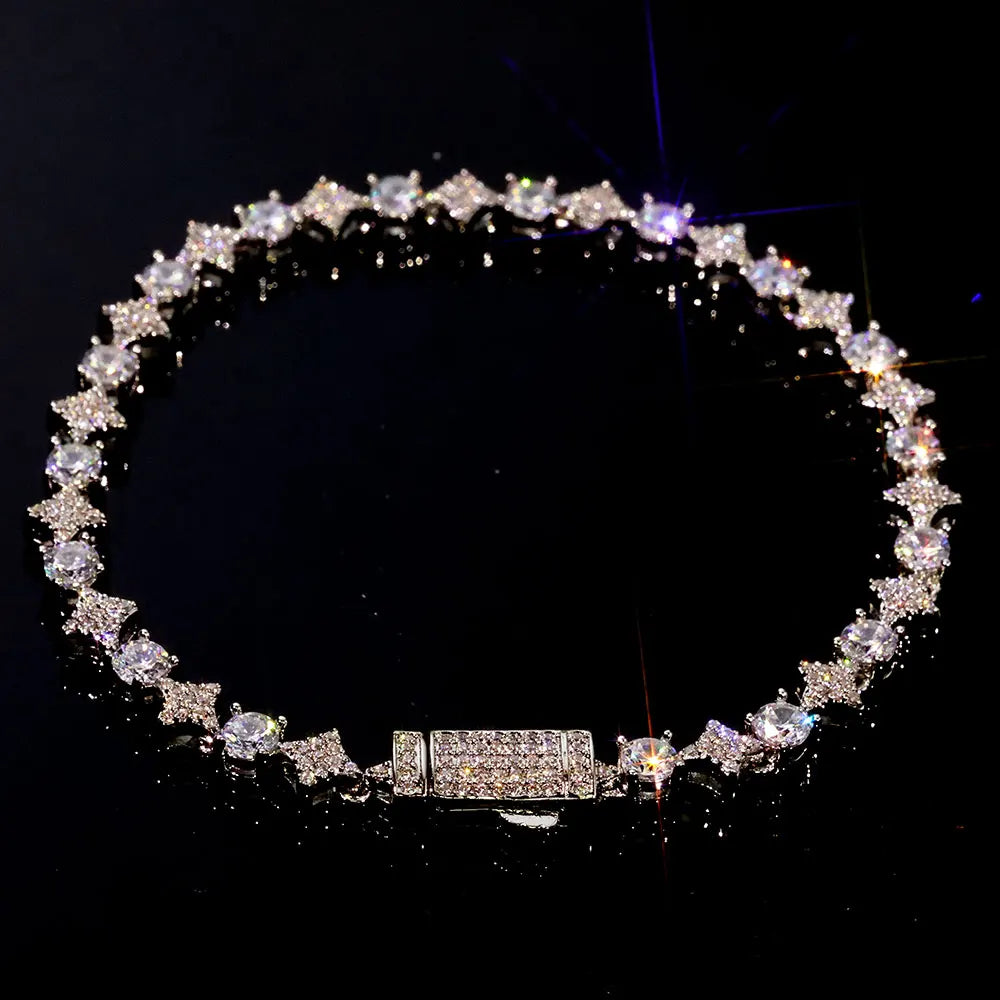 Cubic Zirconia Cross Tennis Bracelet