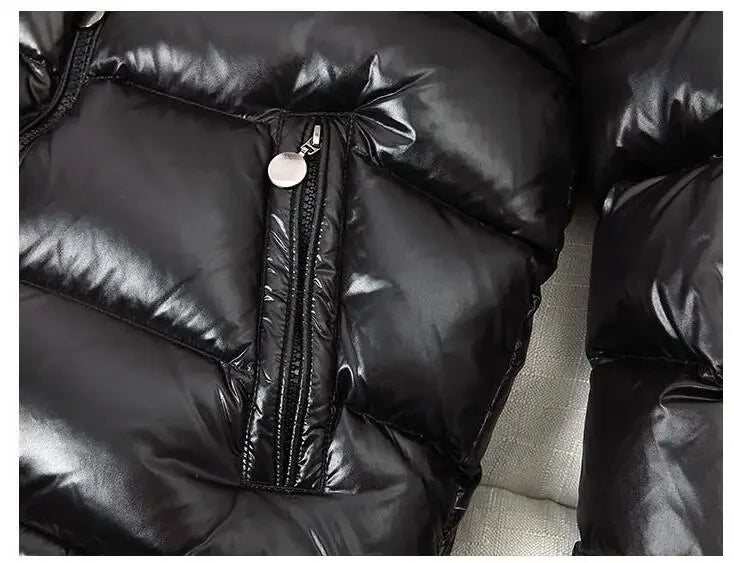 Winter Black Shiny Puffer Jacket